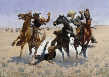 C++ developers aiding a comrade facing SEGFAULT, 1890 - Frederic Remington